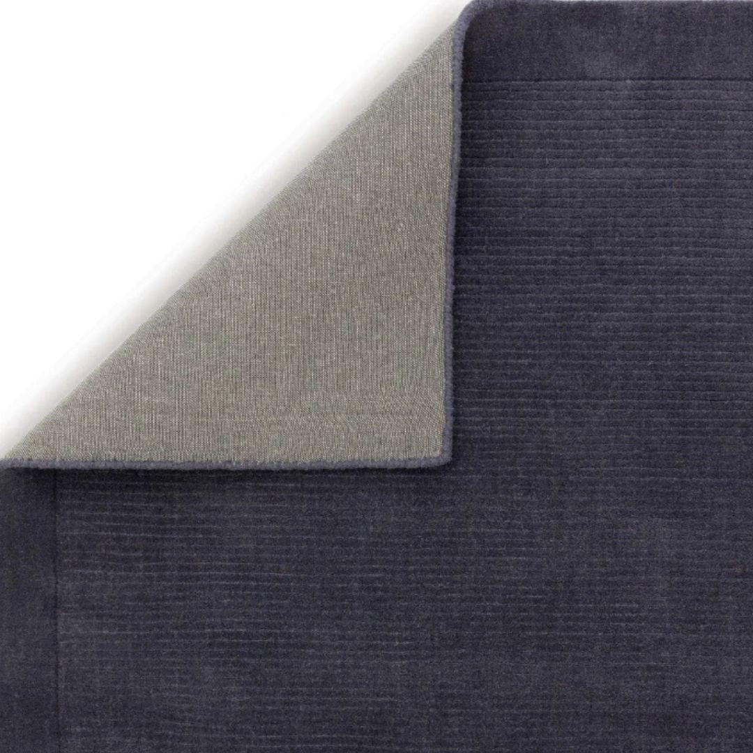 York Navy Wool Rug Contemporary 160x230cm M&S Living Room Bedroom Asiatic RRP550