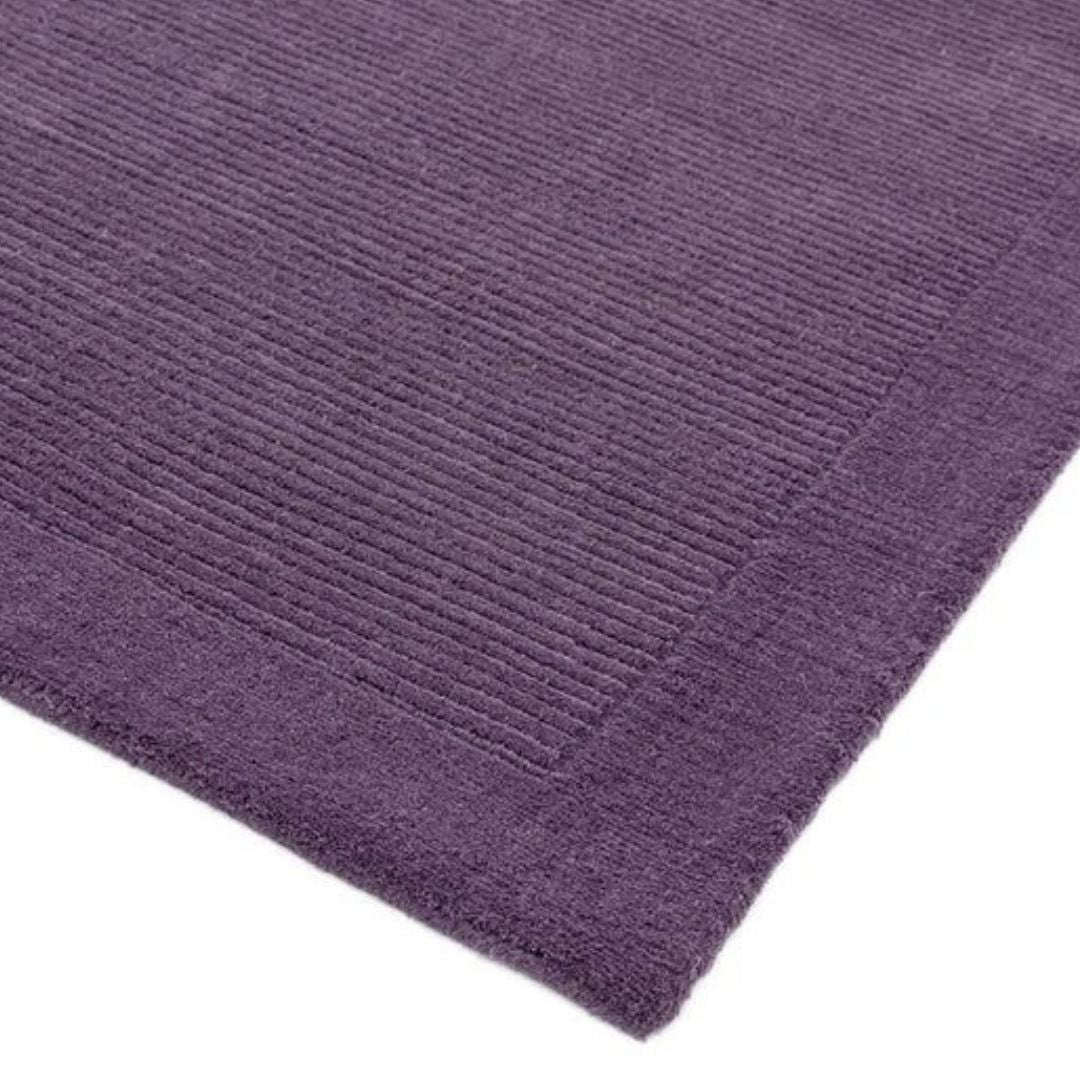 Purple York Wool Rug Contemporary 60x120cm Living Room Bedroom Asiatic RRP550