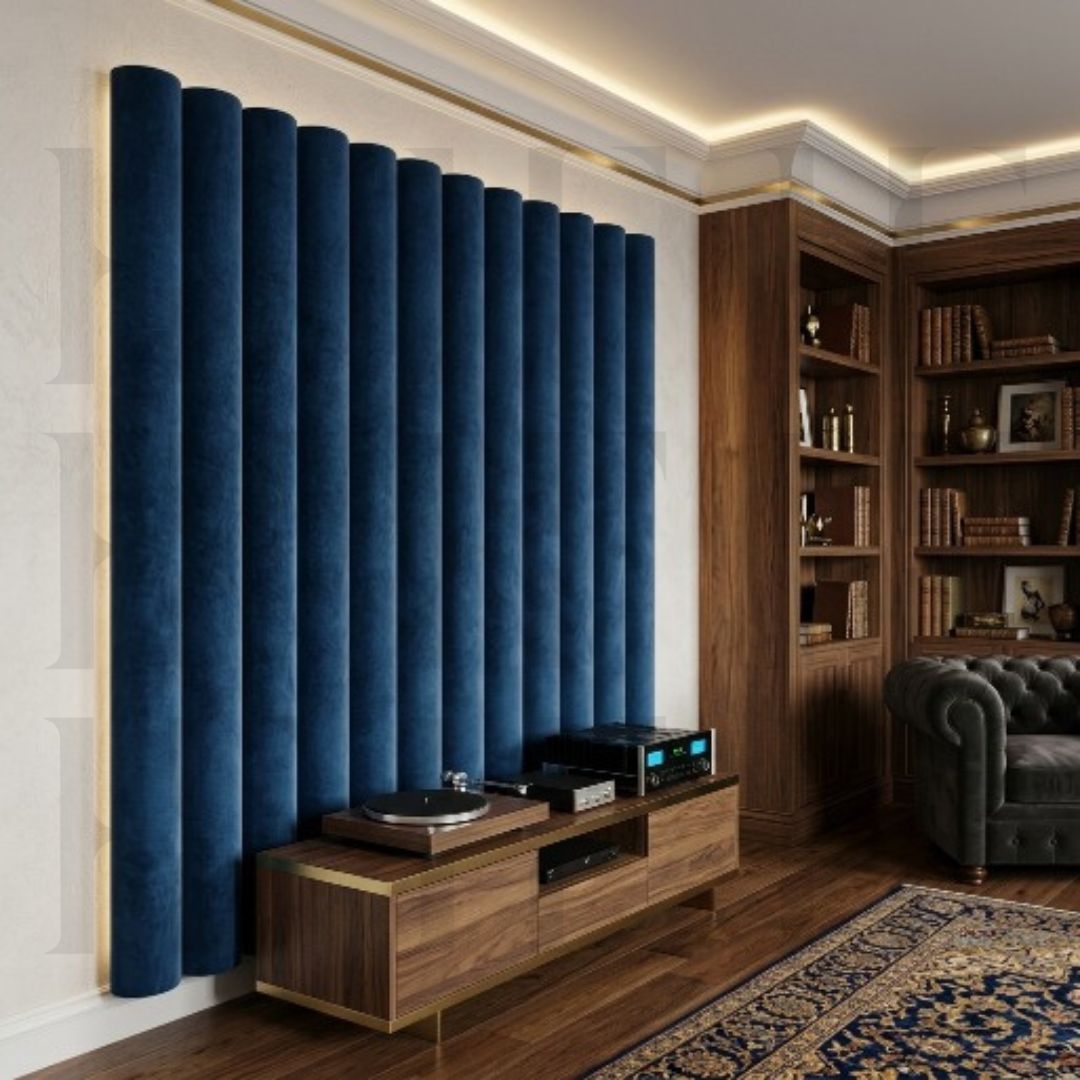 Premium 3D Velvet Cylindrical Wall Panels for Boys Room – Floating Headboard DIY