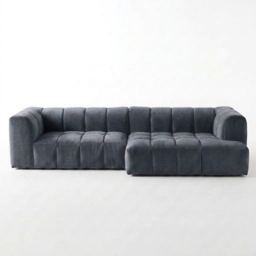 Crimson Modern Velvet 2-Seater Grid Loveseat