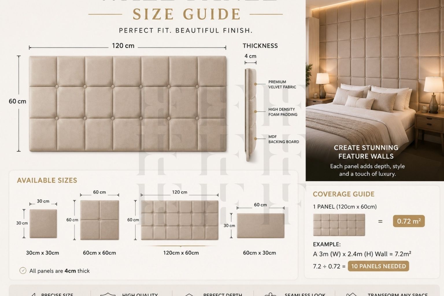 Luxury Tufted Upholstered Wall Panels – Premium Signature Feature Wall