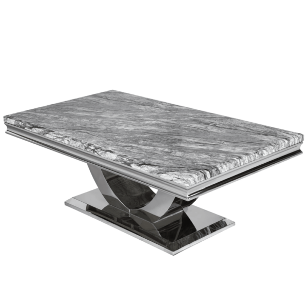 Arial Coffee Table, Marble Table Top, Grey