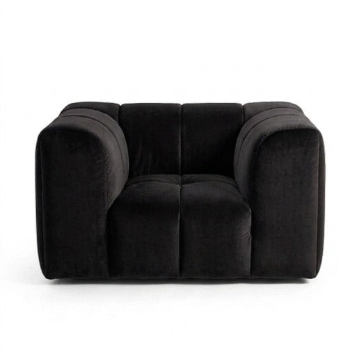 Crimson Modern Velvet 2-Seater Grid Loveseat