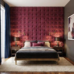Luxury Square Button-Tufted Upholstered Wall Panels & Floating Headboard