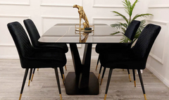 Apollo Dining Table with Luna Chair, Black