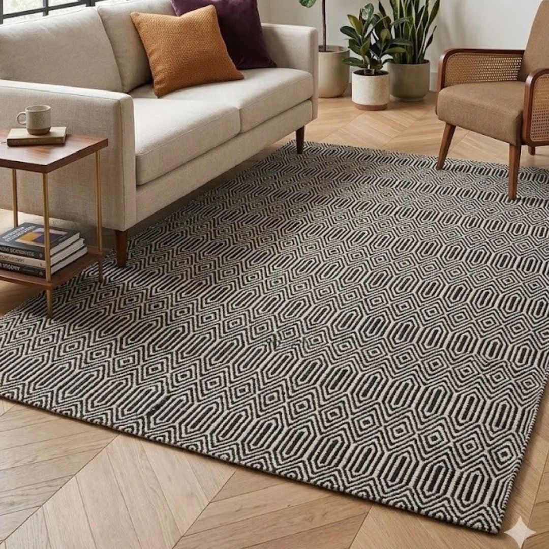 Black Sloan Rug 66x200cm M&S, Morden Living Room & Bedroom By Asiatic RRP550