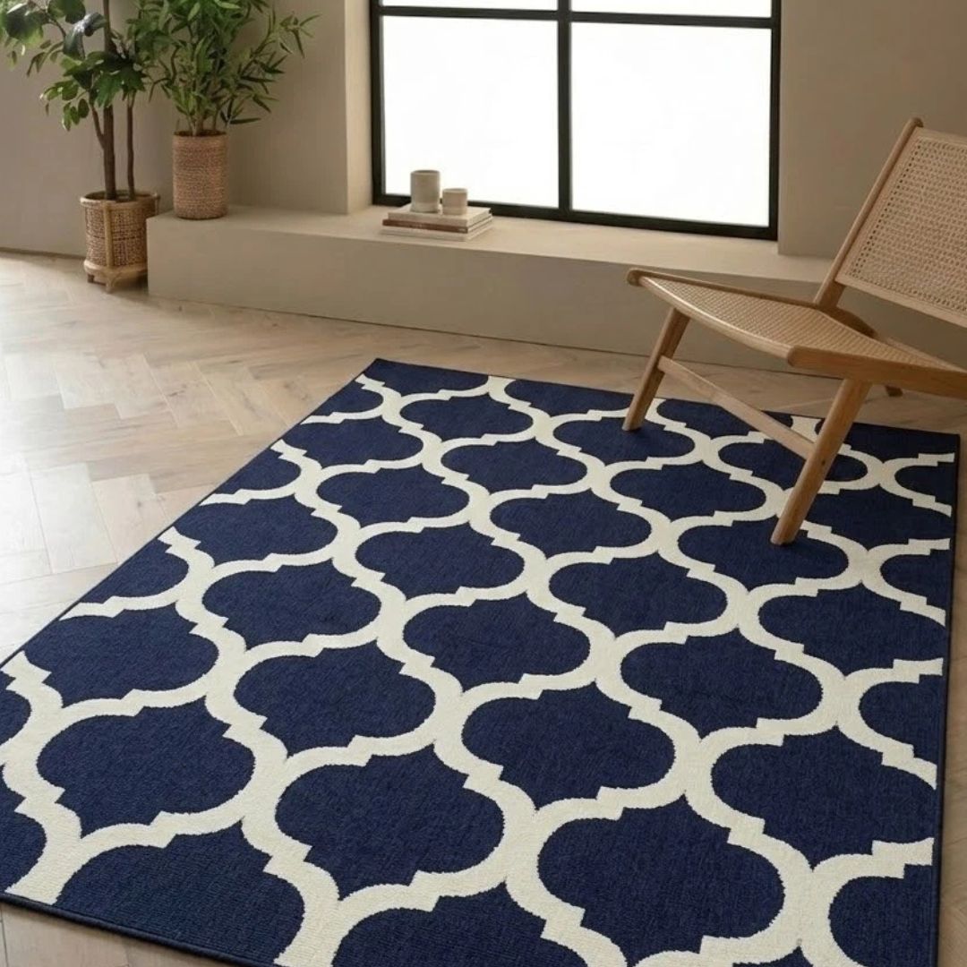 Blue Antibes AN02 Contemporary Rug 200x290cm, Living Room Bedroom Classis RRP570
