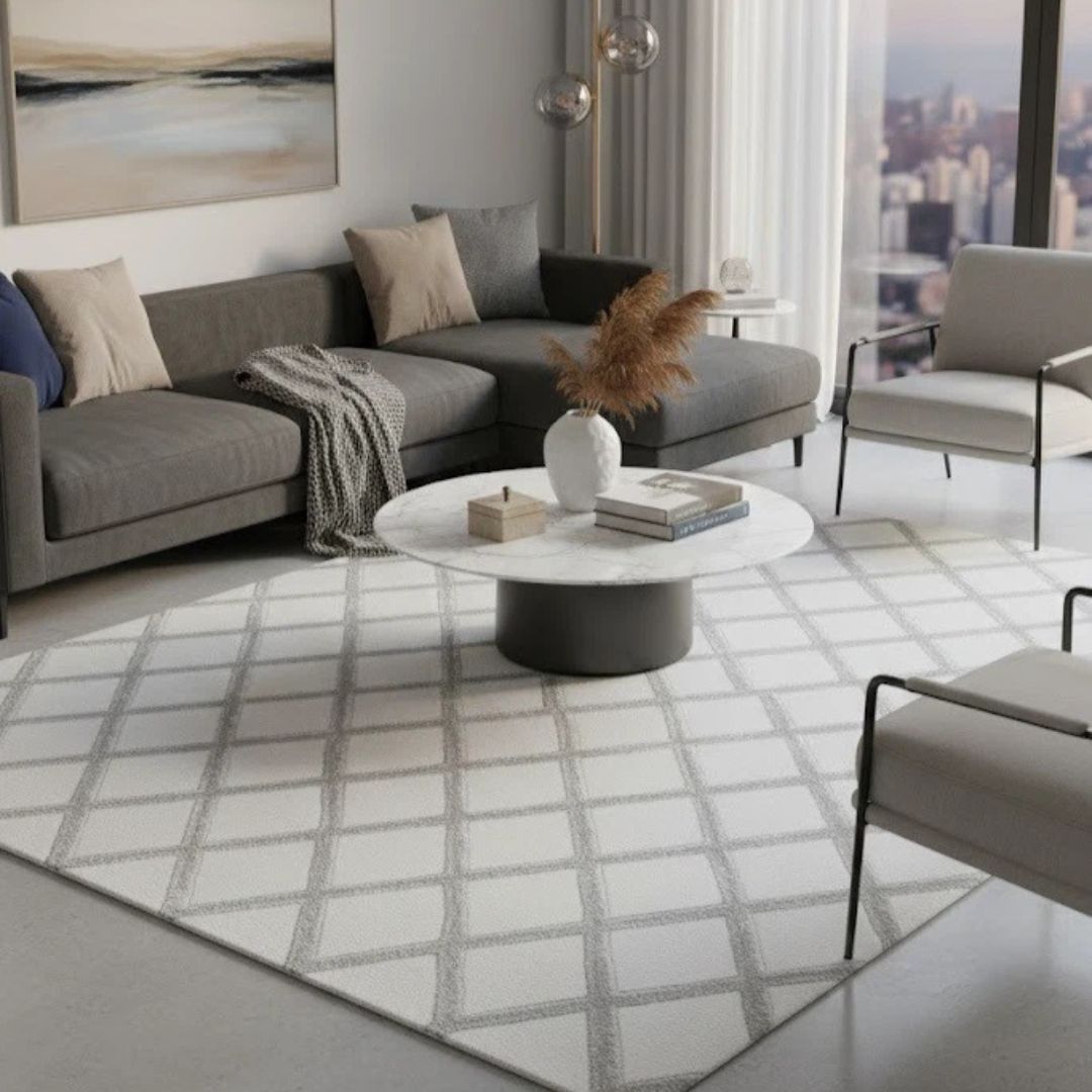 Silver Diamond Dixon Rug 160x230cm M&S, Living Room & Bedroom By Asiatic RRP750
