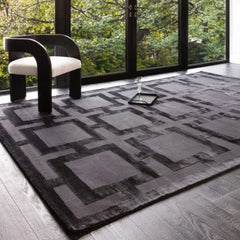 Katherine Carnaby Eaton Black Rug 200x300 Geometric Bedroom M&S Asiatic RRP750