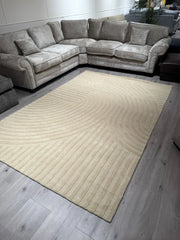 Premium Hague Wool Sand Beige Rug 200x290cm – Luxurious Hand-Tufted Rug
