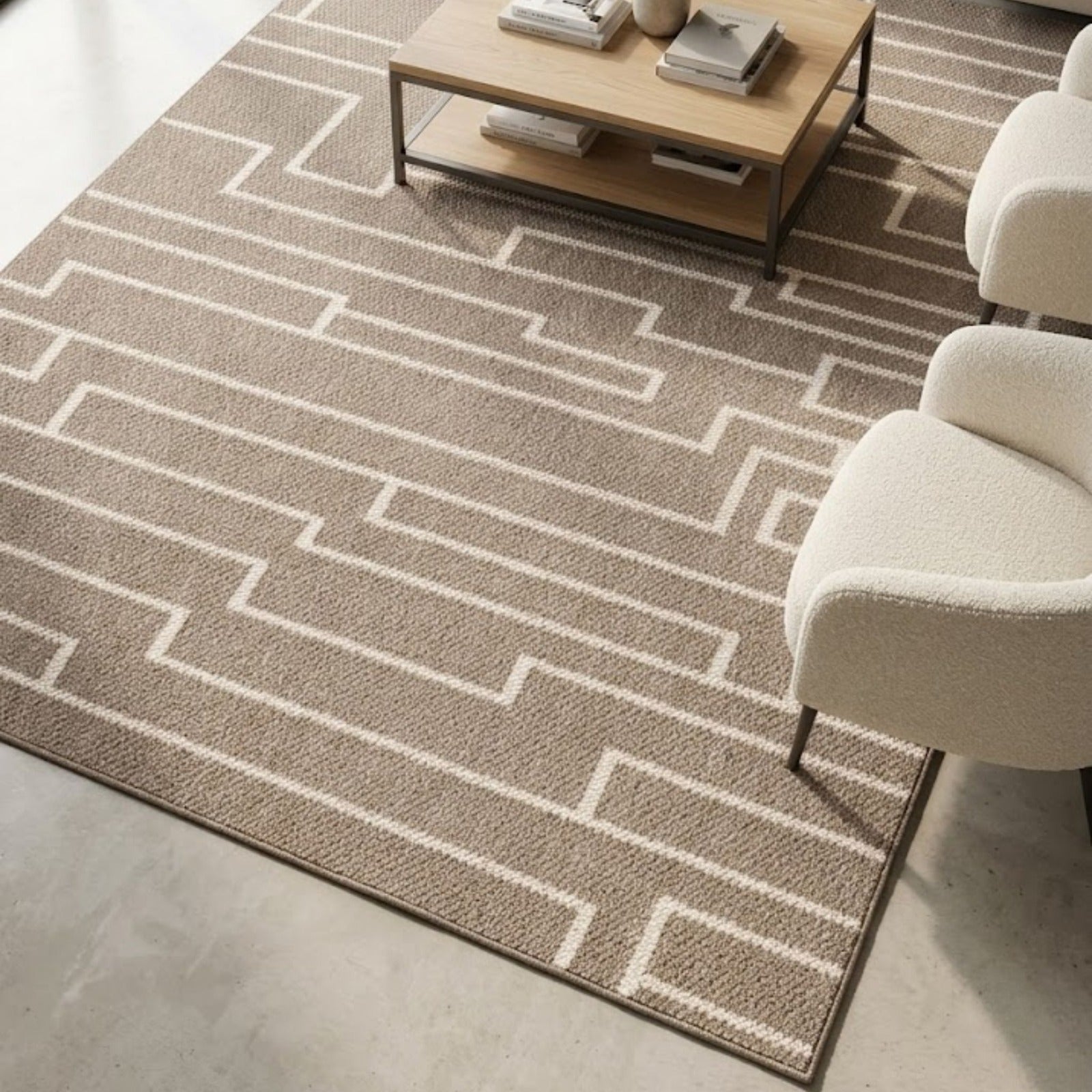 Sand Camber Track Contemporary Rug 160x230cm, Livingroom Bedroom Asiatic RRP310