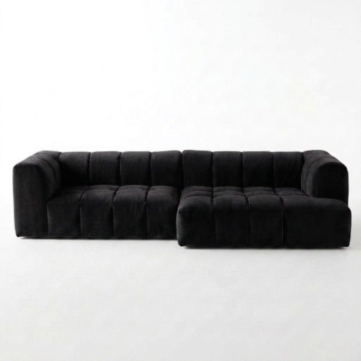 Crimson Modern Velvet 2-Seater Grid Loveseat