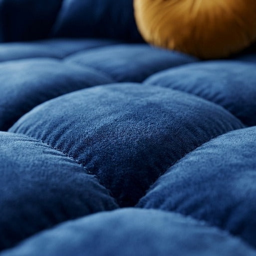 Aria Modern Blue Velvet 3-Seater L-Shape Sectional Sofa