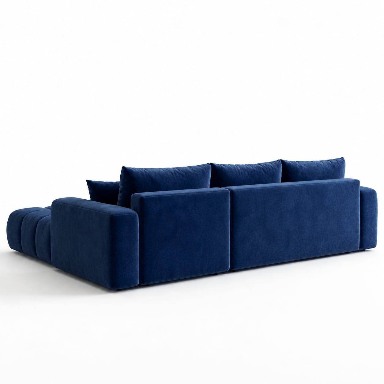 Aria Modern Blue Velvet 3-Seater L-Shape Sectional Sofa