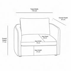 Serene Modern 1 Seater Fabric