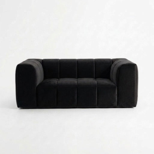 Crimson Modern Velvet 2-Seater Grid Loveseat