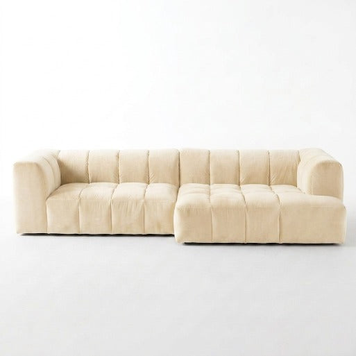 Crimson Modern Velvet 2-Seater Grid Loveseat