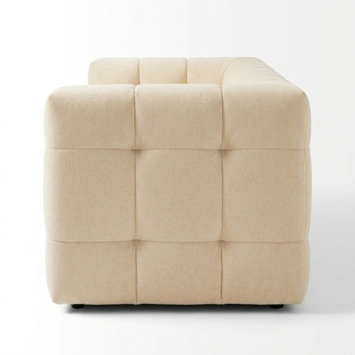Modern Velvet 2-Seater Grid Tufted Loveseat
