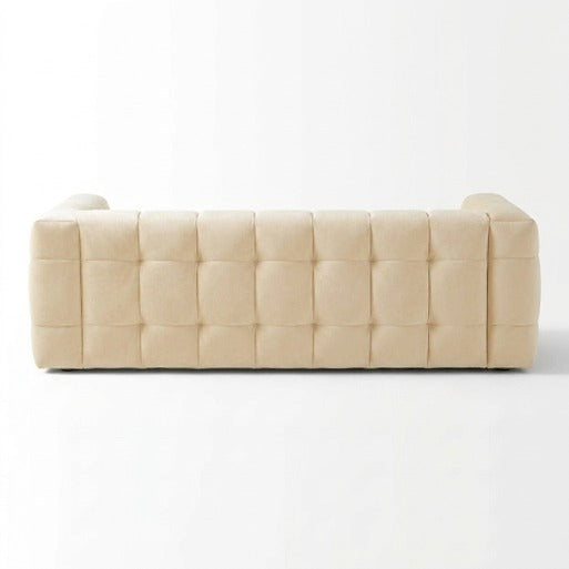 Modern Velvet 2-Seater Grid Tufted Loveseat