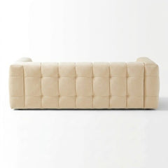 Modern Velvet 2-Seater Grid Tufted Loveseat