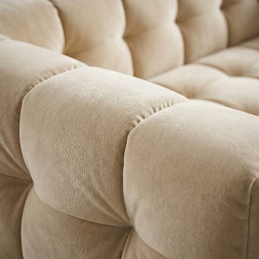 Modern Velvet 2-Seater Grid Tufted Loveseat