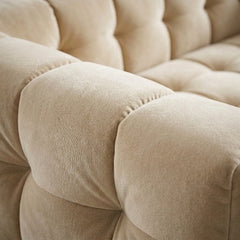 Modern Velvet 2-Seater Grid Tufted Loveseat