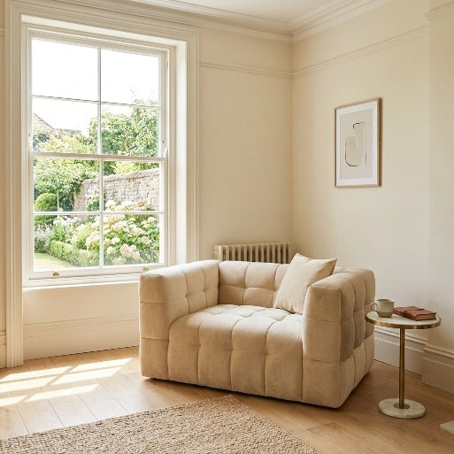Modern Velvet Accent Grid tufted  (1-Seater)