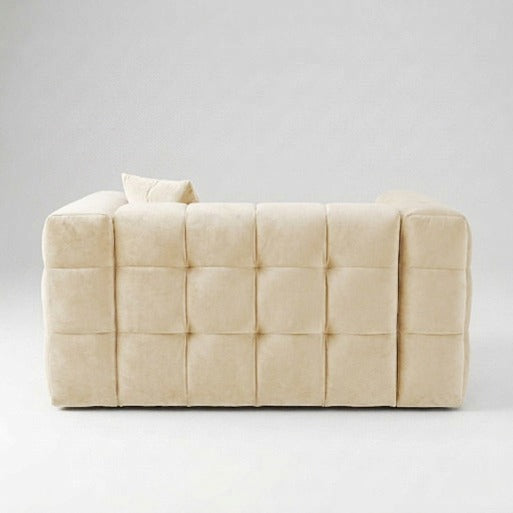 Modern Velvet Accent Grid tufted  (1-Seater)