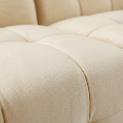 Modern Velvet 3-Seater Grid Tufted Sofa