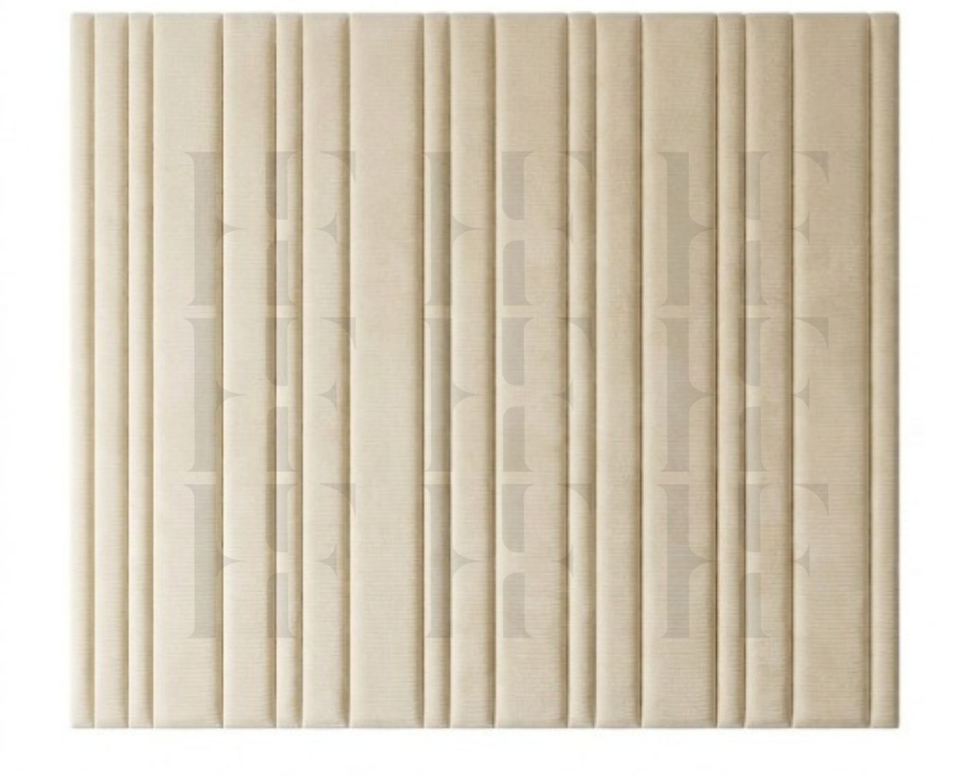 Luxury Upholstered Floating Headboard Vertical Slats Wall Panels Bed Board