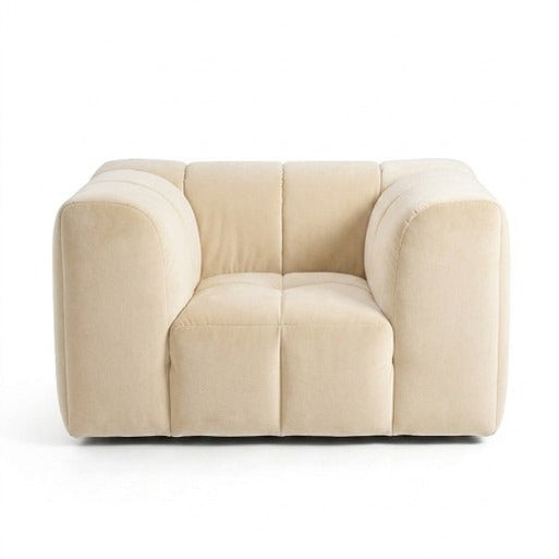 Crimson Modern Velvet 2-Seater Grid Loveseat