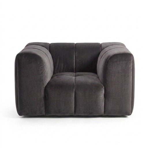 Crimson Modern Velvet 2-Seater Grid Loveseat