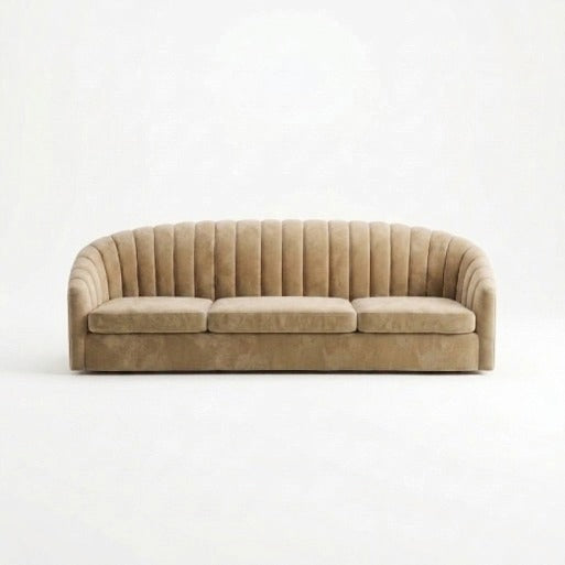Modern Curved Fluted 3-Seater Sofa