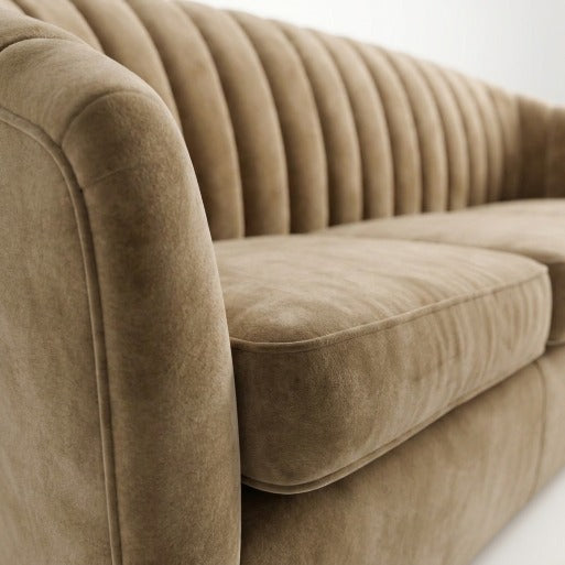 Modern Curved Fluted 3-Seater Sofa