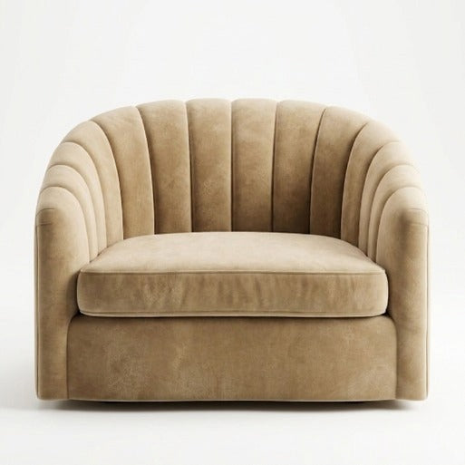 Modern Curved Fluted Accent Armchair (1-Seater)