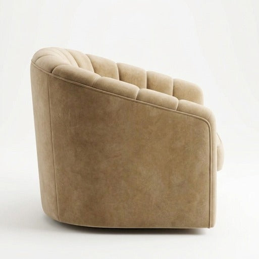 Modern Curved Fluted Accent Armchair (1-Seater)