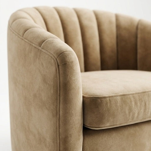 Modern Curved Fluted Accent Armchair (1-Seater)