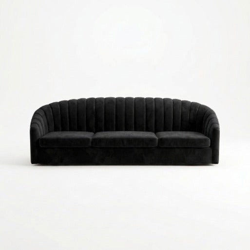 Modern Curved Fluted Accent Armchair (1-Seater)