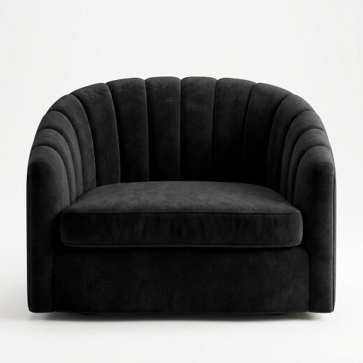 Modern Curved Fluted Accent Armchair (1-Seater)
