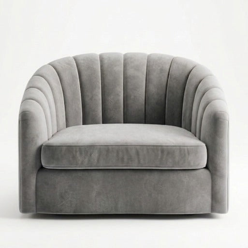 Modern Curved Fluted Accent Armchair (1-Seater)