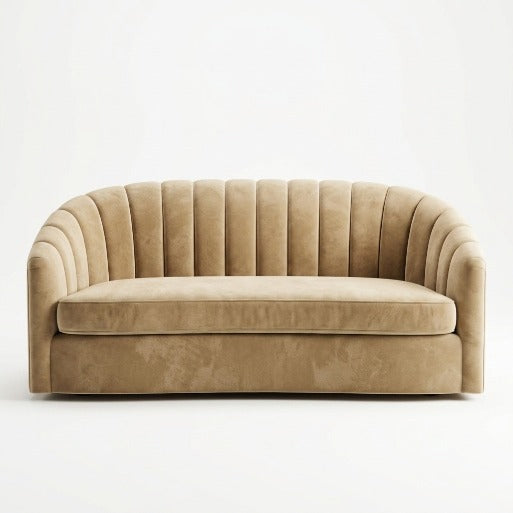 Modern Curved Fluted 2-Seater Loveseat