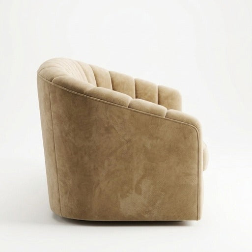 Modern Curved Fluted 2-Seater Loveseat