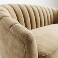 Modern Curved Fluted 2-Seater Loveseat