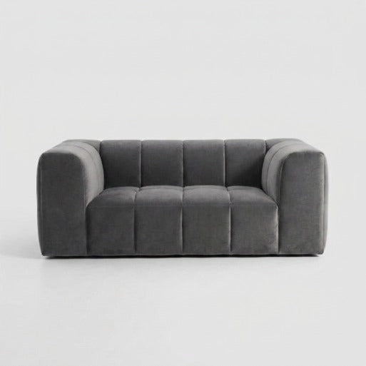 Crimson Modern Velvet 2-Seater Grid Loveseat