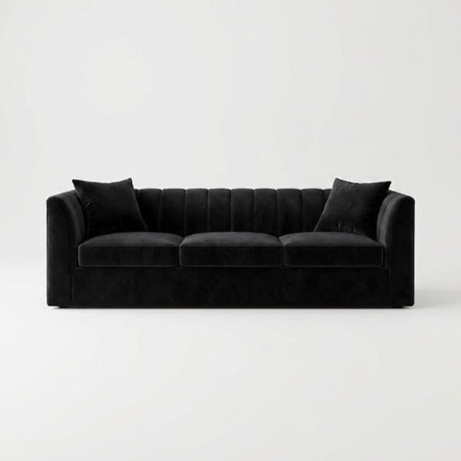 Modern Vertical Channel-Tufted 3-Seater Sofa