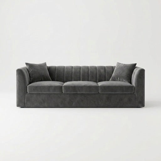 Modern Vertical Channel-Tufted 3-Seater Sofa