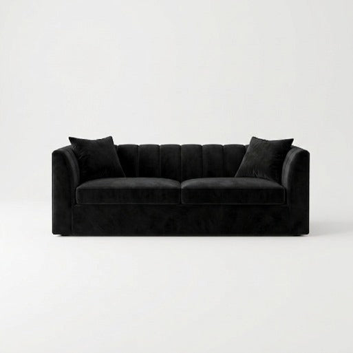 Modern Vertical Channel-Tufted 3-Seater Sofa