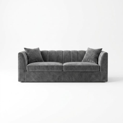 Modern Vertical Channel-Tufted 3-Seater Sofa