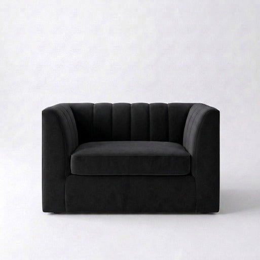 Modern Vertical Channel-Tufted 3-Seater Sofa