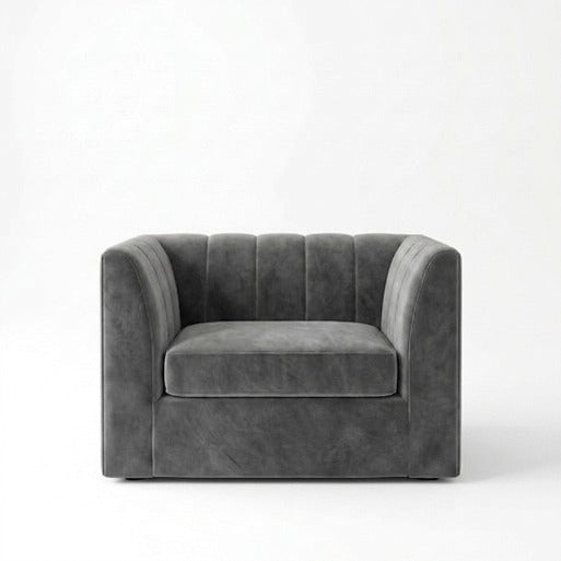 Modern Vertical Channel-Tufted 3-Seater Sofa